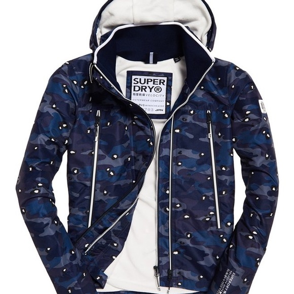 Superdry Navy Camo Windbreaker - Picture 1 of 7